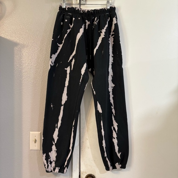 PAM & GELA bleach tie dye gym sweatpants in black/cream joggers M Marble - Picture 4 of 8